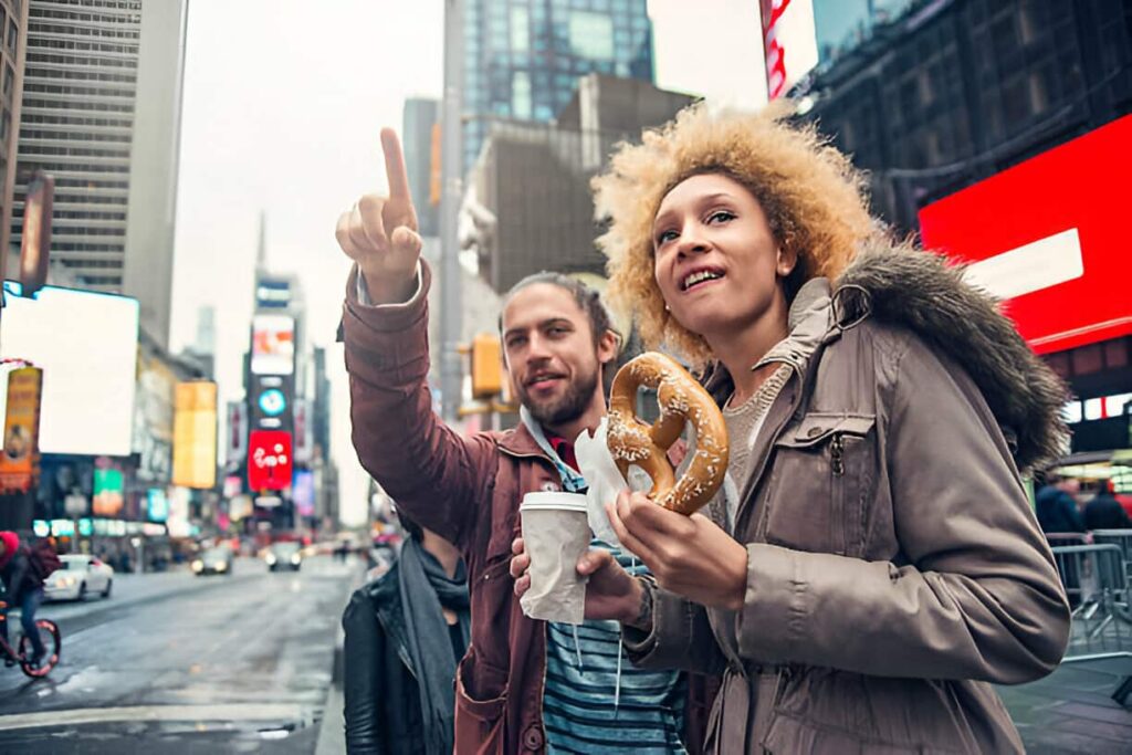 Exploring Street Food in New York's Times Square