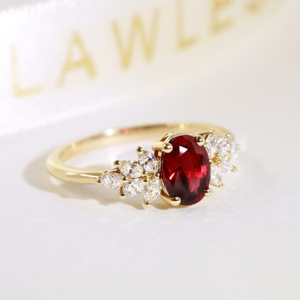 The Perfect Pair: White Gold and Ruby Engagement Rings